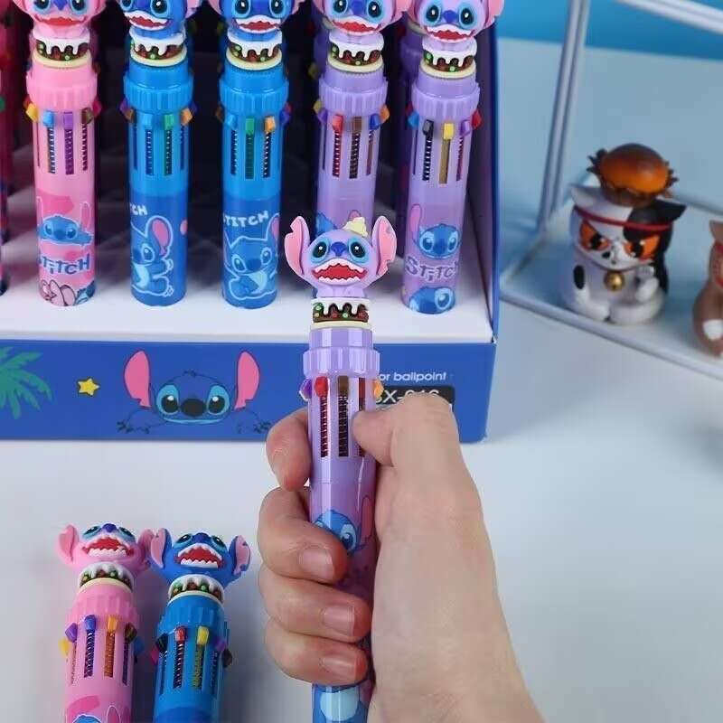 Disney 12/36pcs Cartoon Stitch Doll 10 Colors Ballpoint Pen Lilo Stitch Cute Gel Pen Student Supplies Tools Stationery Wholesale H251220