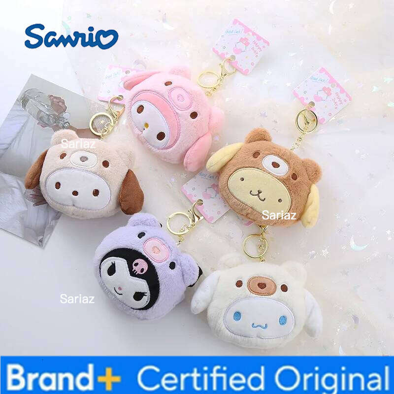 Sanrio Kuromi Plush Keychain Wallet Melody Cinnamoroll Plushies Coin Purse Earphone Organizer Bag Pendant Key Ring Girls Gifts H2601211