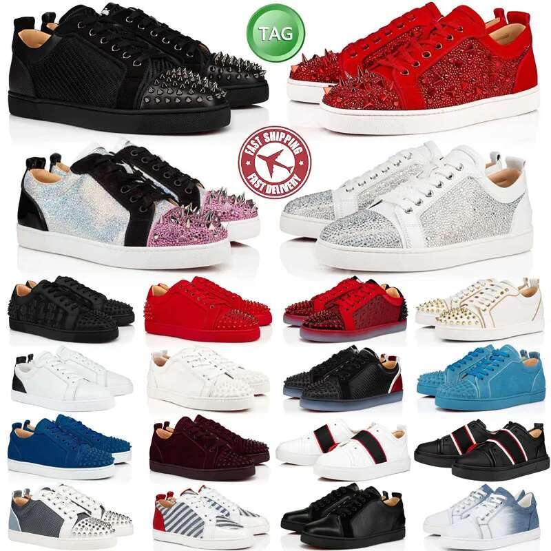 Casual Designer Low Dress Shoes Glitter Grey Rivets Leather Suede Camo Green Men Women Fashion Spikes Office Career Wedding Trainers Sneakers With Box