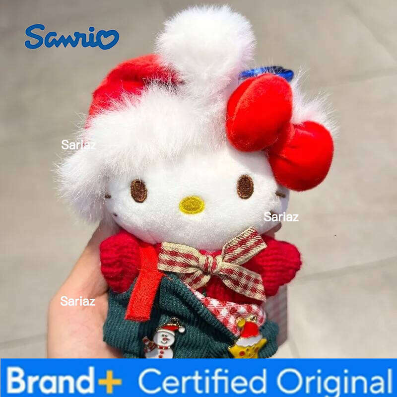 Sanrio 2025 New Kawaii Hello Kitty Christmas Plush Doll Japanese Cartoon Backpack Pendant Children's Creative Festival Gift H260121