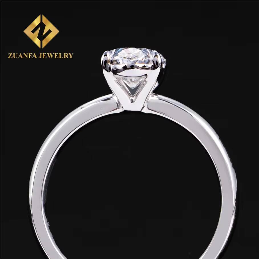 IGI Certificates Classic 4 Claws Au750 White Gold Luxury Bridal Wedding Jewelry 1Ct D VS1 Oval Lab Grown Diamond Engagement Ring
