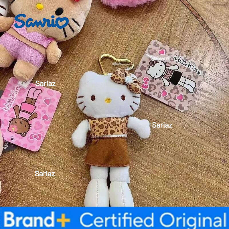 Sanrio NEW styles Hello Kitty black leopard Plush Keychain Toy Kitten Anime Stuffed Animals Pendant Girly Bag Charm H260121