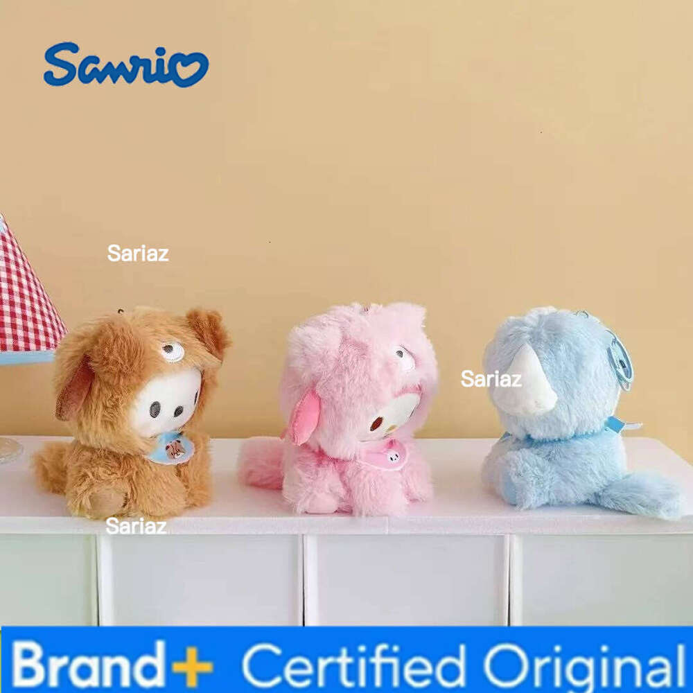 Sanrio for Hello Kitty Plush Toy Ornaments Cute Anime Cartoon Kuromi Cinnamoroll Kawaii Bag Charm Plushie Key Ring Holiday Gifts H260121