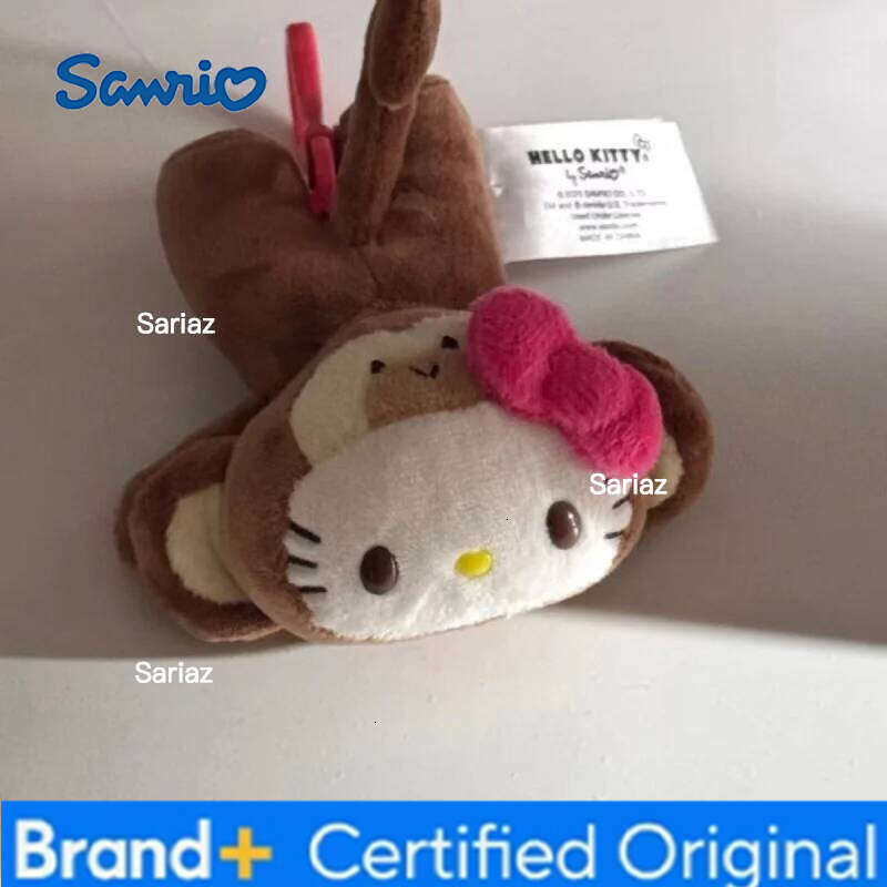 Sanrio NEW funny cartoon Hello Tropical Charms creative Kitty cat sloth Monkey Plush Doll Pendant Animal Key Ring H260121