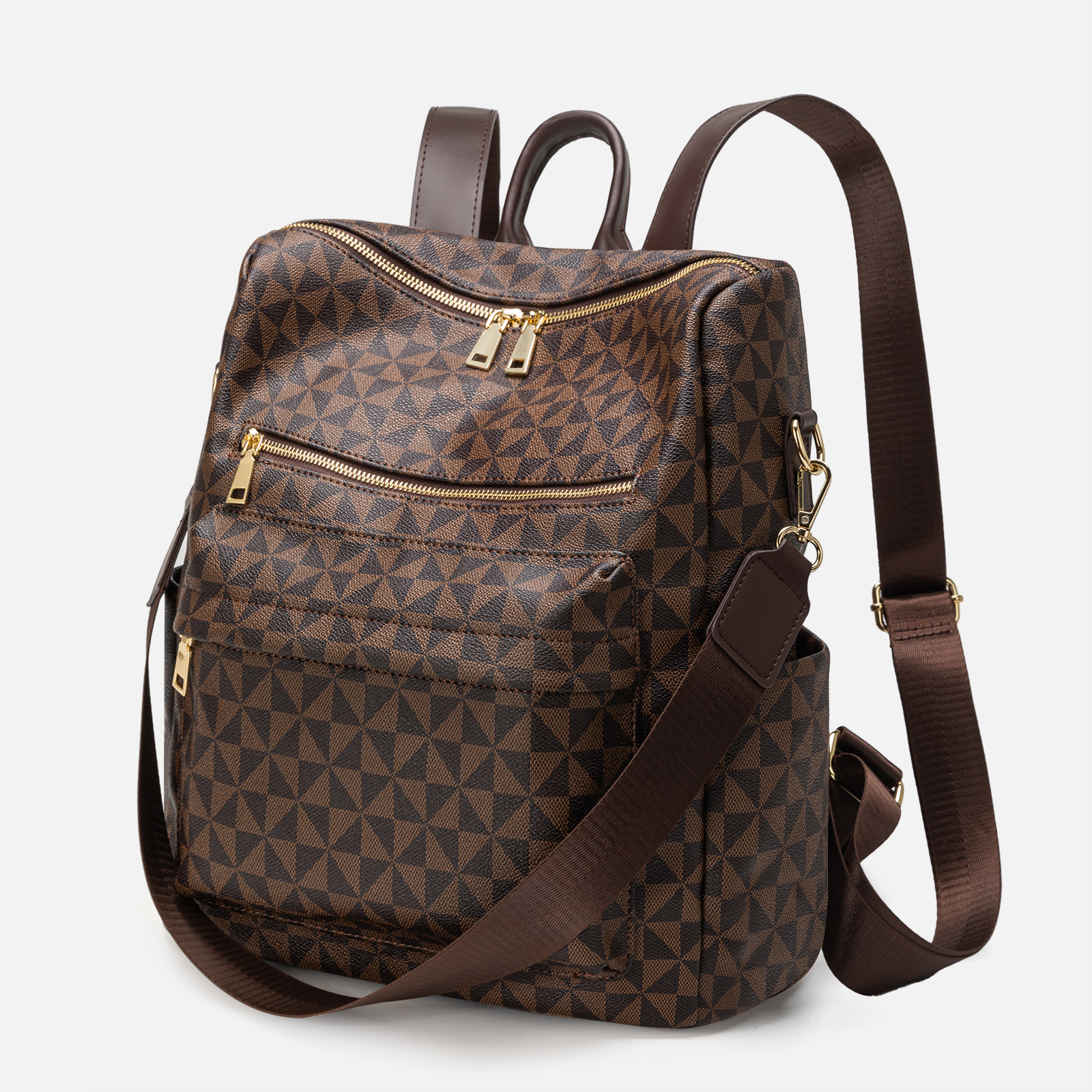 Lacel Urwebin 2026 Multi functional anti-theft backpack for women new soft leather printed fashionable large capacity travel bag