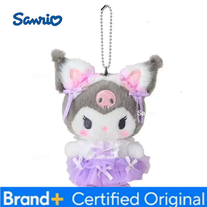 Sanrio Kawaii Kuromi Cinnamoroll Plush Toys Keychain Cartoon Hello Kitty My Sweet Piano Backpack Pendant Girls Birthday Gifts H260121