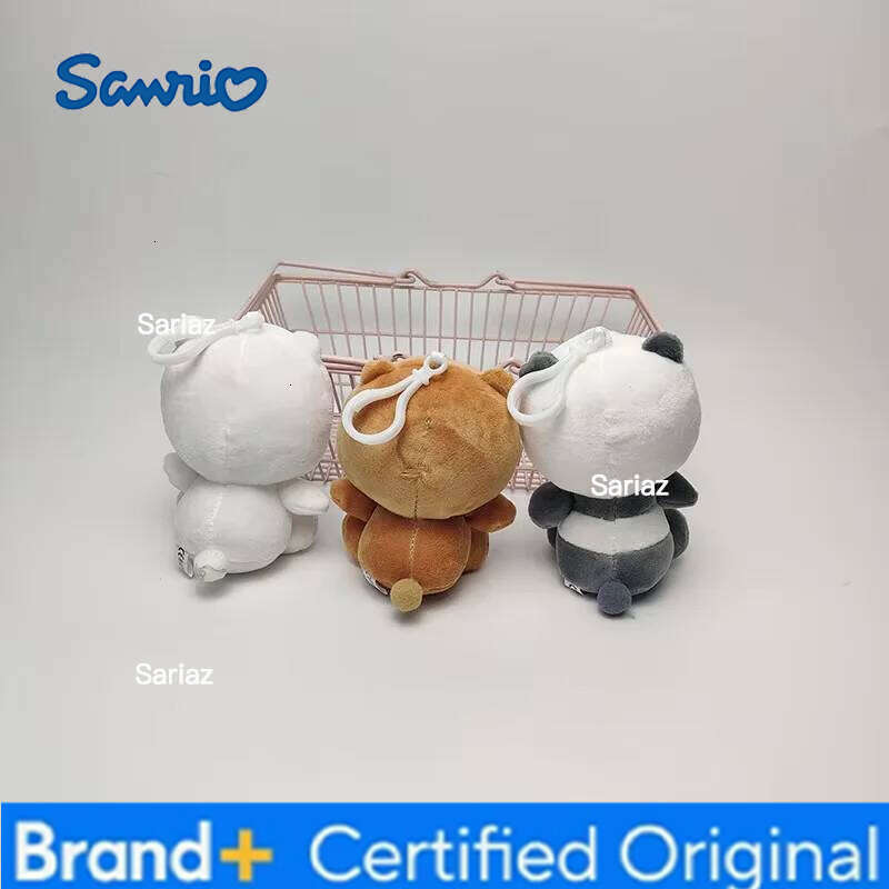 Sanrio Cartoon Hello Kitty Keychain White Bear Anime Plush Toy Panda Cute Soft Stuffed Doll Pendant Key Chains Gifts Toys H260121