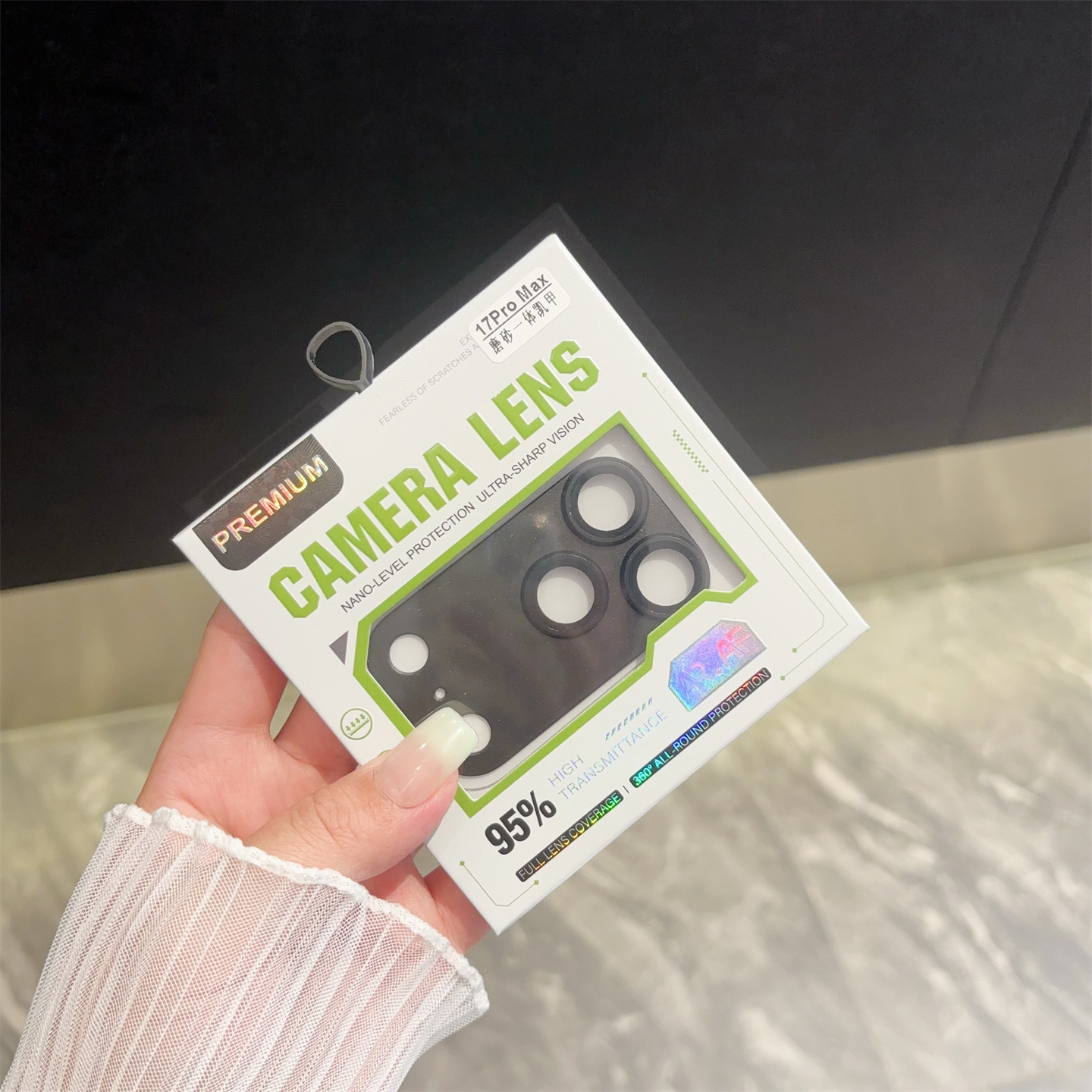 For iPhone 17 Air Pro Max 9H HD Aluminum Metal Ring Camera Lens Cover Tempered Glass Protector Brushed Armor All-in-One AR AF Clear Lens Coverage Prot