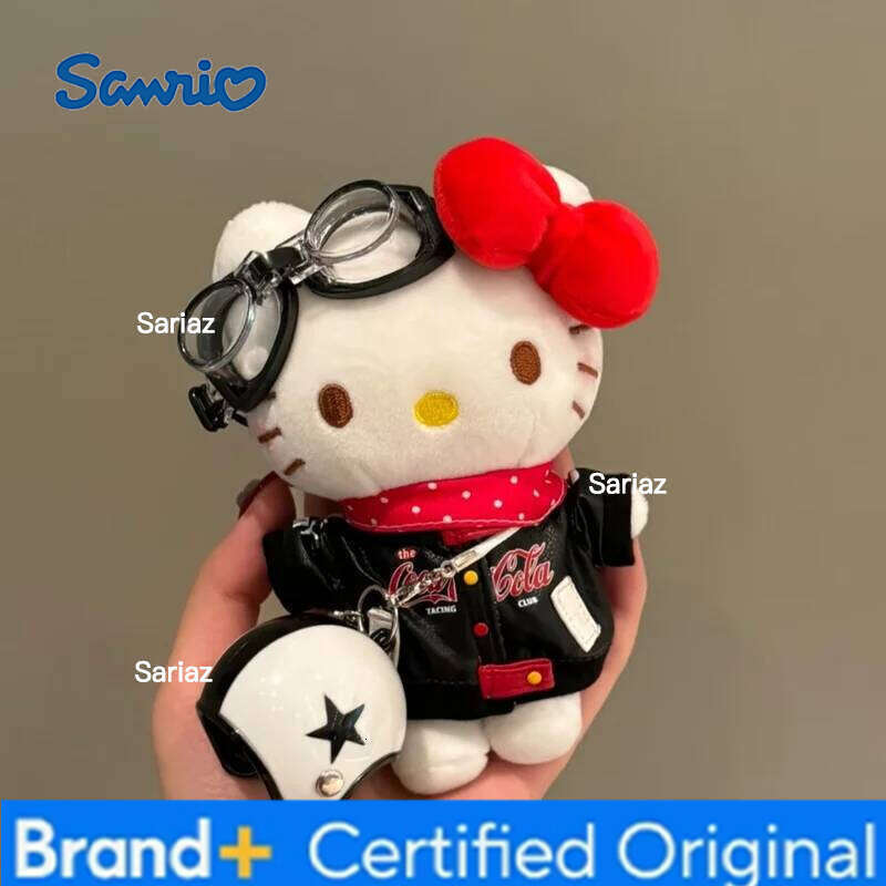 Sanrio Kt Cat Sweet And Cool Motorcycle Driver Tennis Player Cute Hello Kitty Backpack Mobile Pendant Key Doll Plush Toy Festival Gift H2601211