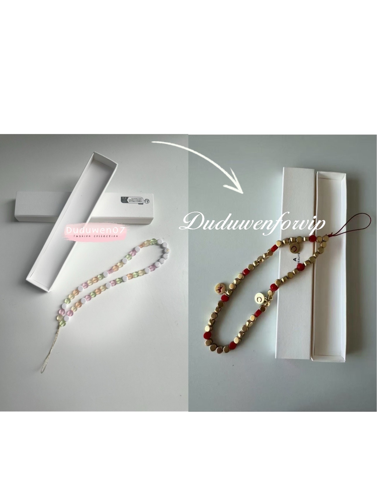 2026 Tool Parts GWP samrtCC colorful bead Classical letter gift Pendant diy charm phone hanging chain gift package box