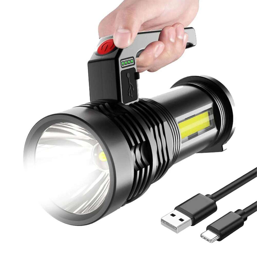 Portable High Strong Power LED COB Outdoor ABS Flashlights 4 Lighting Modes Long-range Rechargeable Torch For Fishing Hunting Z260121