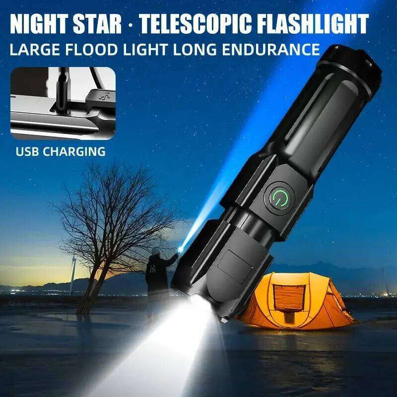 Strong Outdoor Fishing Emergency Multi Functional USB Camping Light Lighting Flashlight Working Side Charging Z260121