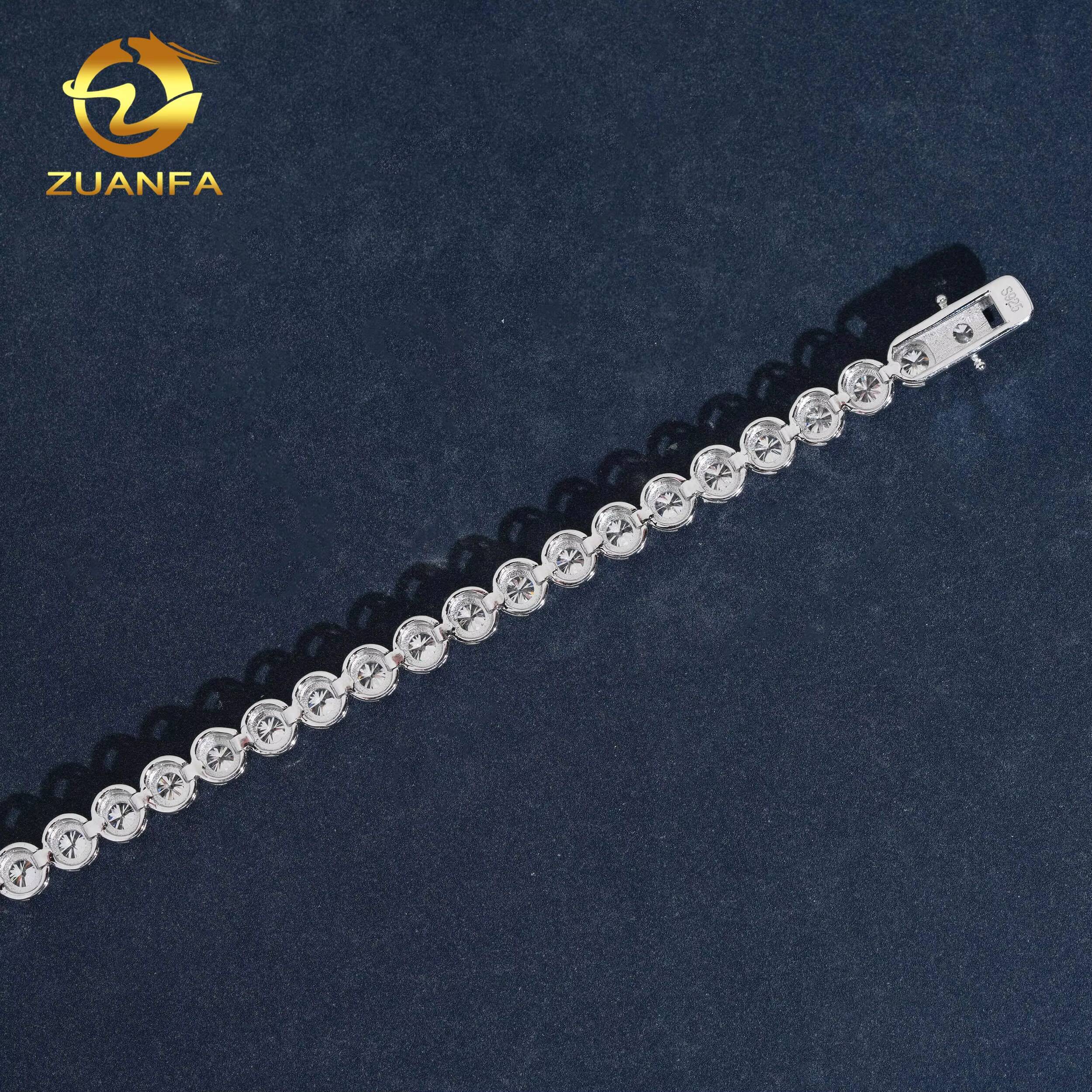 New Stock Special Prong 6mm Tennis Bracelet Hip Hop Jewelry 925 Silver Moissanite Tennis Bracelet Men Women Iced Out Bracelet