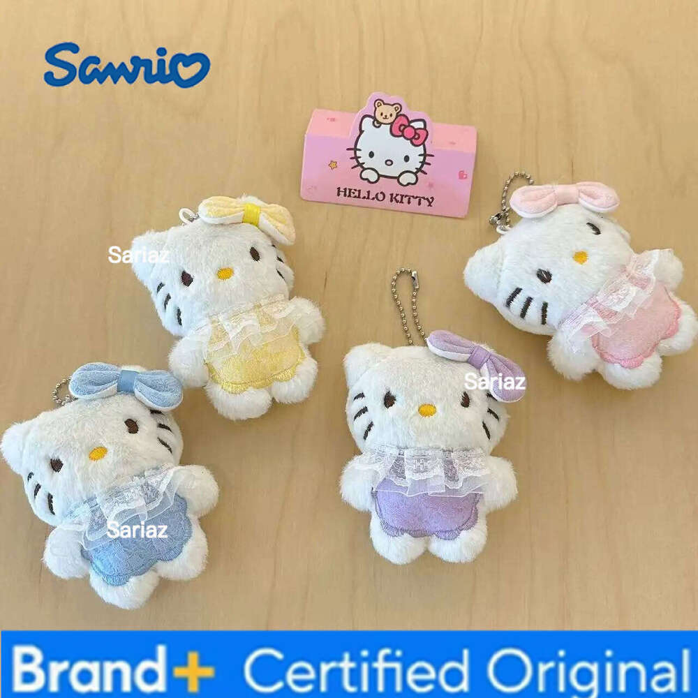 Sanrio 1/5 Pcs Hello Kitty Cute Skirt Pendant Plush Cartoon Cat Student Bag Hanging Decoration Accessories H260121