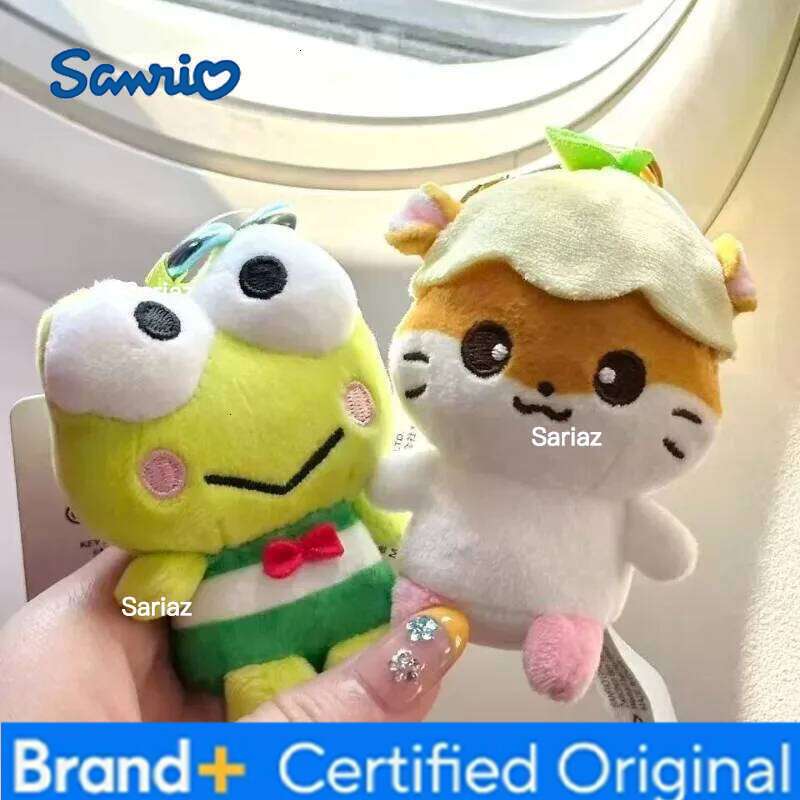 Sanrio Kawaii s Sam Gudetama Ahiru no Pekkle Plush Doll Keychain Hangyodon keyring My Melody Stuffed Backpack Pendant H260121