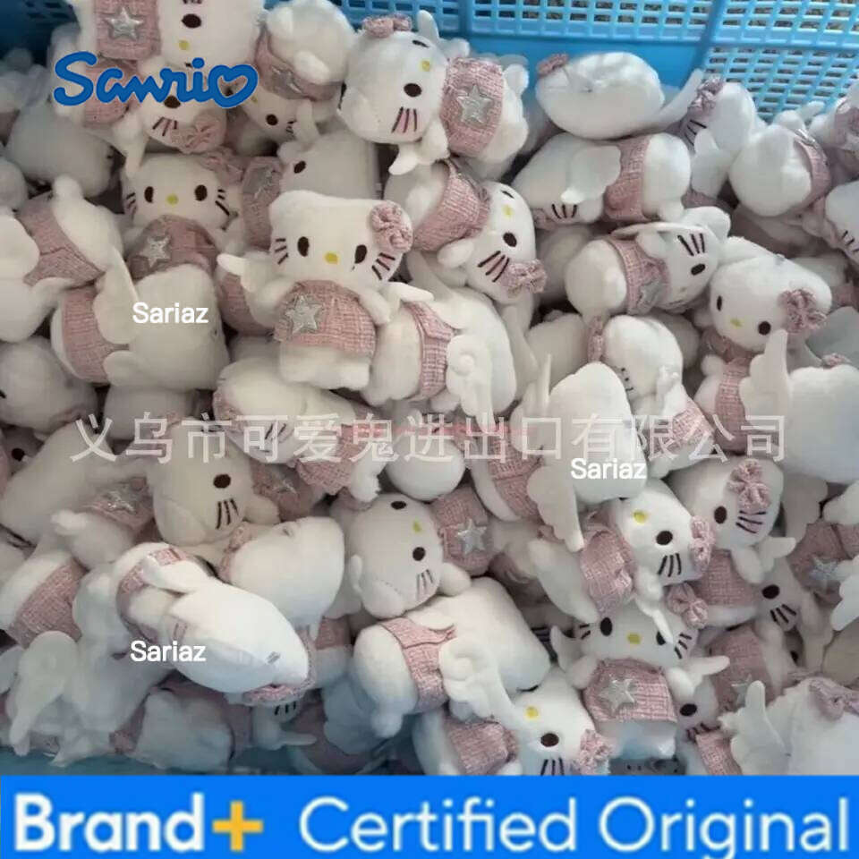 Sanrio Cute Plush Angel Hello Kitty Wing Skirt Bag Keychain Girlfriends Schoolbag Girl Birthday Gift Pendant H260121