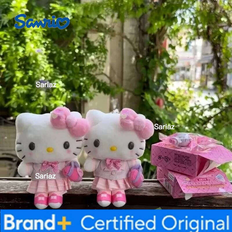 Sanrio Kawaii Hello Kitty Heisei College Key Chain Anime Plush Doll Bag Accessory School Attire Cute Jk Girl Dolls Toys Gifts H260121