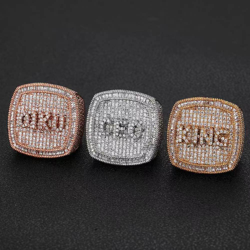 Customizable letter moissanite ring 2026 new luxury hip hop hot selling moissanite jewelry luxury ring jewelry for men moissanite rings