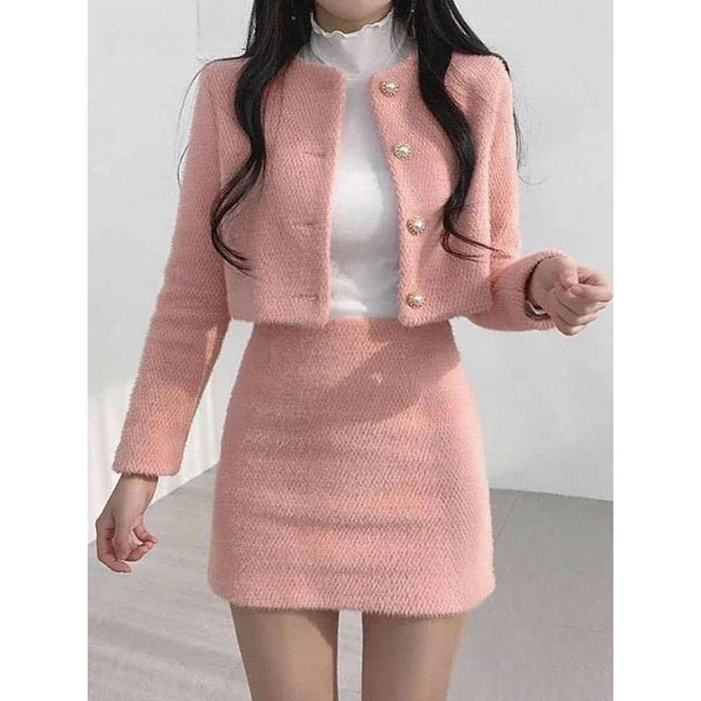 2026 Designer Spring/Summer Korean Fashion Sweet Beauty Two piece Set Suitable for Women's Dress Set with Elegance