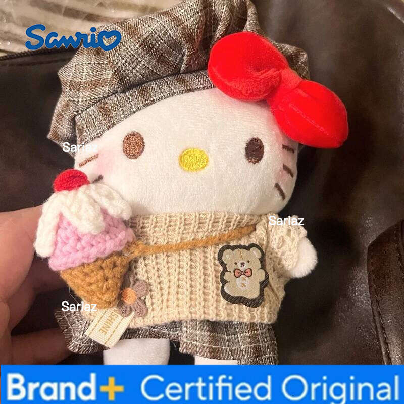 Sanrio Old Money Style Set Kt Cat Backpack Small Pendant Cute Mischievous Bag Plush Doll Cotton Filled Soft Fabric Gift H2601211
