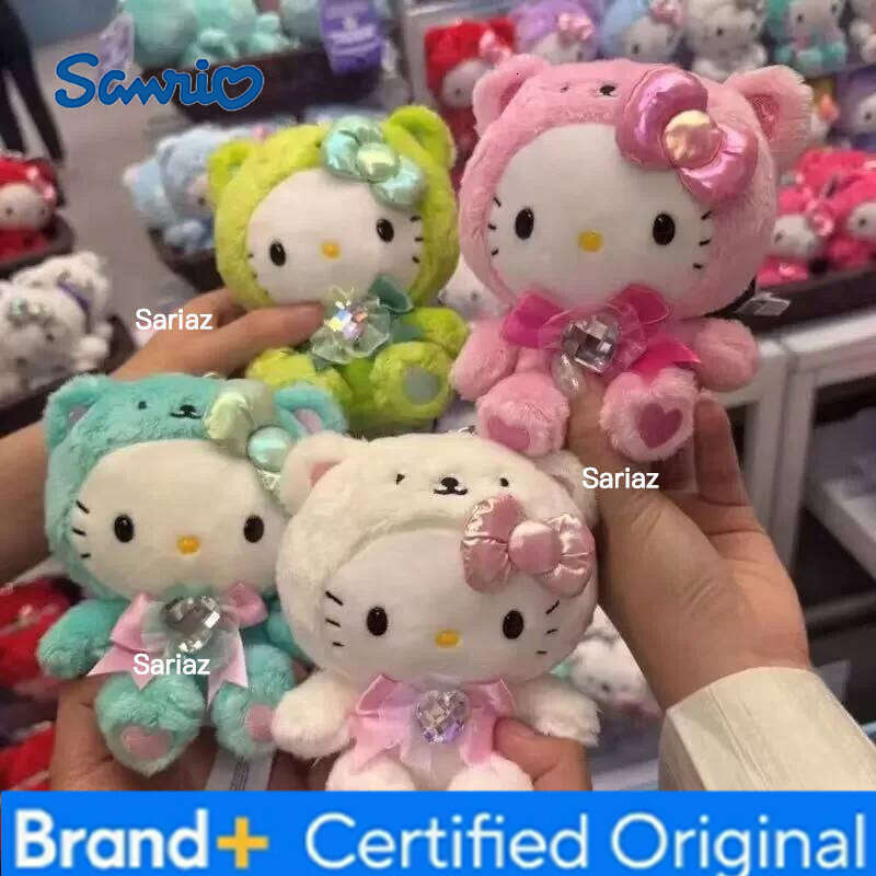 Sanrio rainbow Birthday Series colorful Hello Plushies Stuffed Pendant Gem Bow Kitty Plush Keychains kid birthday gift H2601211