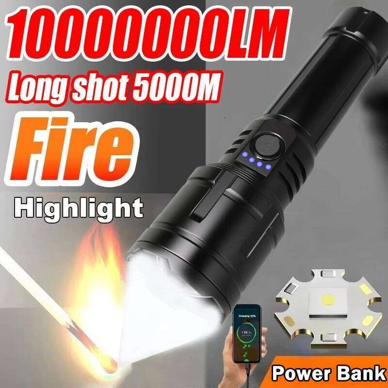 3000LM Led Flashlight Outdoor Zoom Rechargeable Waterproof Flashlights Strong Focused Source Can Light a Flame Z260121