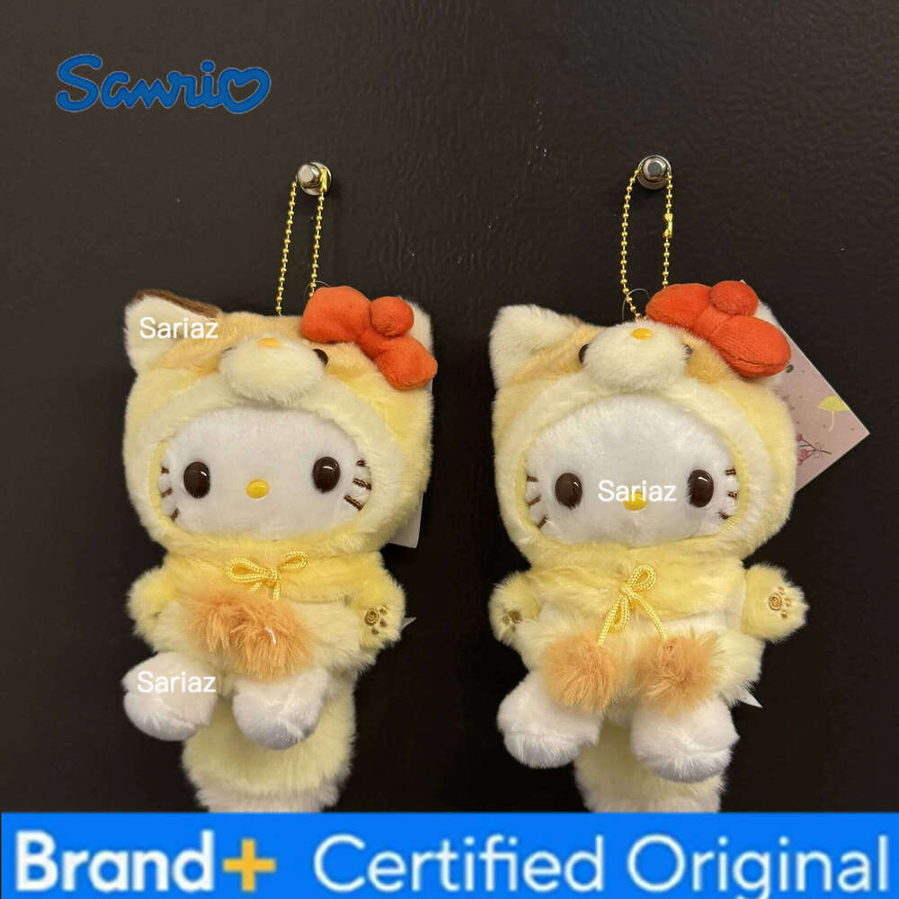 Sanrio Fox Clothes Plush Doll Keychain diy Hello Kitty Bag Pendant Accessories Fun Cute Toys Children's Birthday Gifts H260121