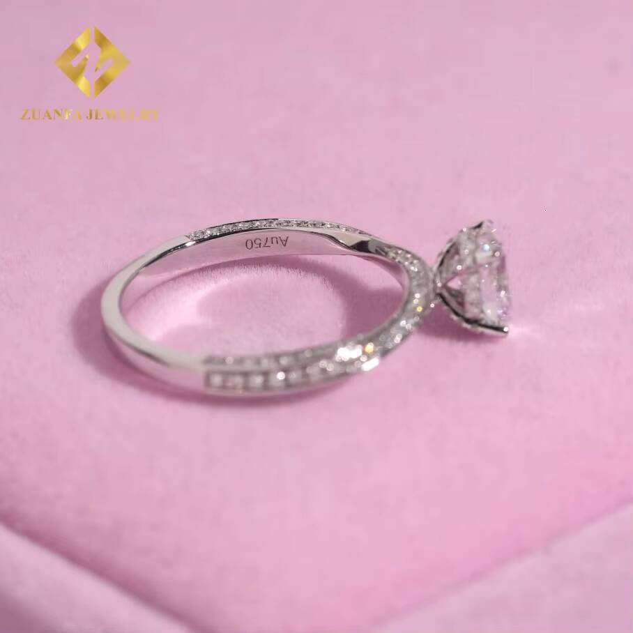 Luxury Jewelry 078ct Main Stones 18k Gold D VS1 Oval Cut Lab Diamond Wedding Ring Engagement Ring IGI Certificate