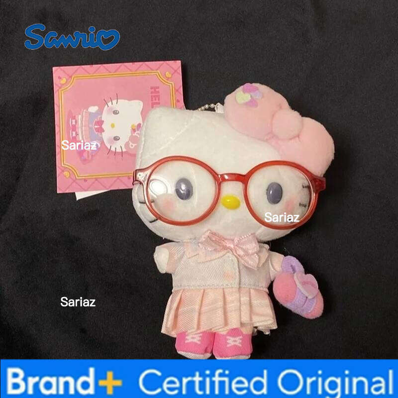 Sanrio Anime Jk Uniforms Cute Girl Glasses Dolls Keychains Cartoon Kt Cats Plush Doll Accessories Girls' Festival Gifts H260121