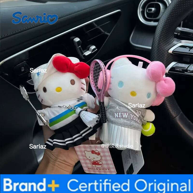 Sanrio Cartoon Anime Hello Kitty Bag Cute Creative Kt Plush Doll Decoration Car Keychain Pendant Girl Festival Gift H260121
