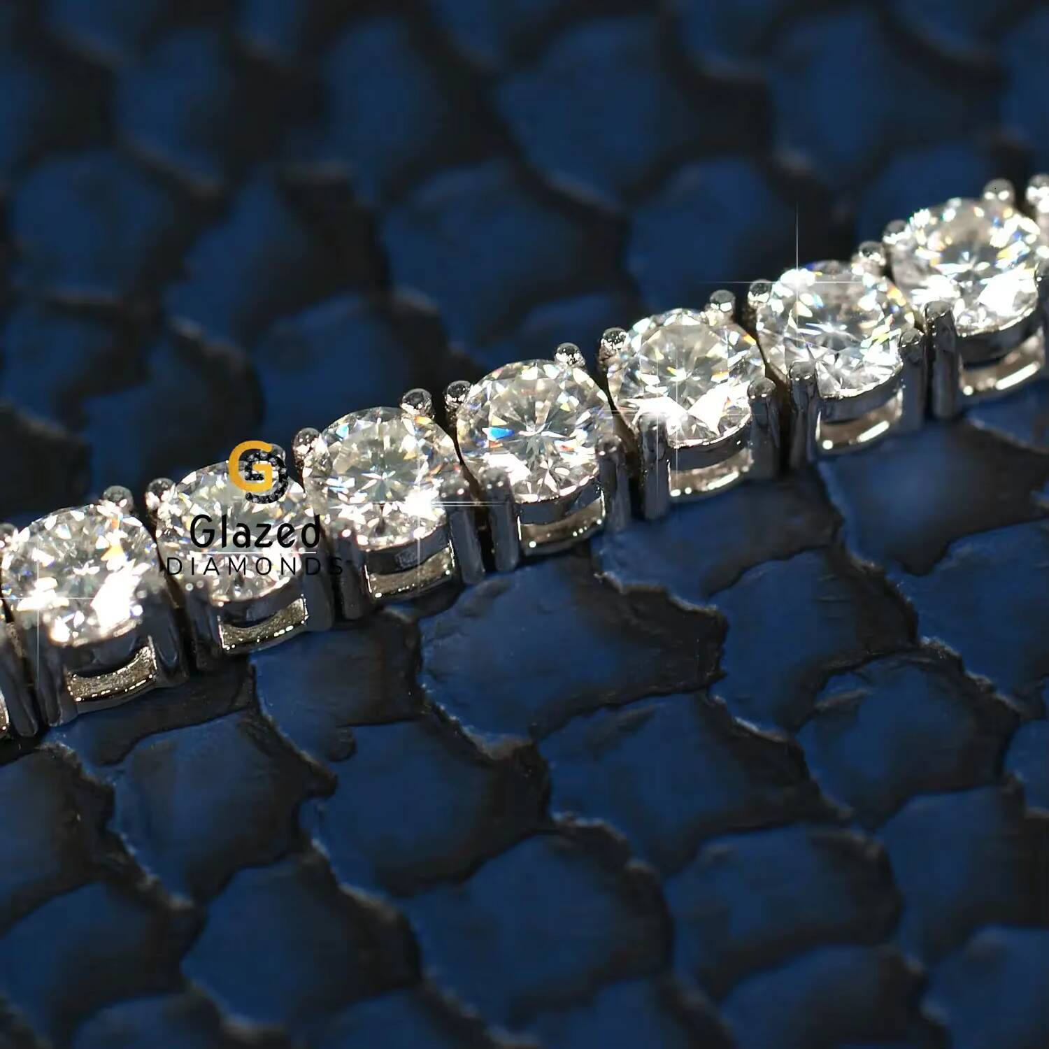 90 CT Round Brilliant Cut Lab Grown Diamonds Fine Tennis Chain For Men 925 Sterling Silver With VVS Pass Diamond Clarity 18 Inch