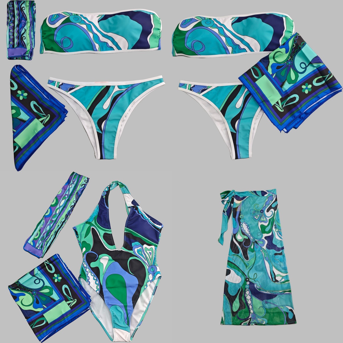 Designer Swimsuit for Summer Silk Scarf Headband Swimwear Bikinis Sexy Tanks Holiday Vacation Beach Bras Bikini Bodysuit Diving Jumpsuit