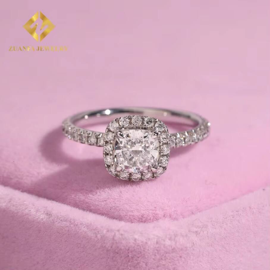 New Fashion Rings Manufacturer Fine Jewelry Luxury 18K Gold Lab Diamond D VVS Promise Wedding Engagement Rings Women