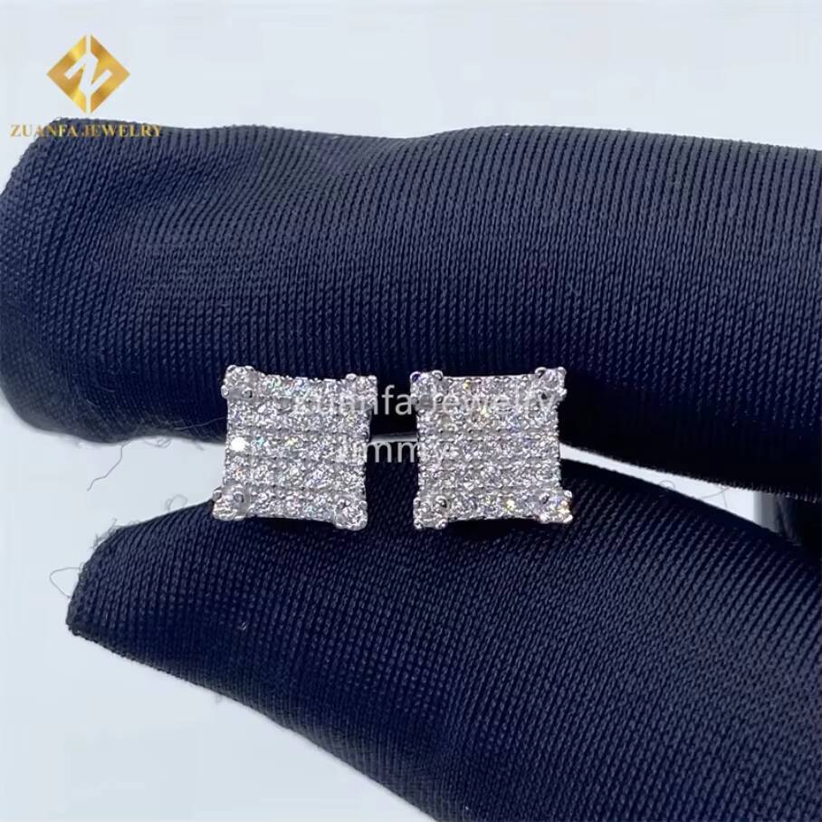 Iced Out Earring Jewelry VVS Moissanite 925 Silver Man Hip Hop Earring Stud Earrings