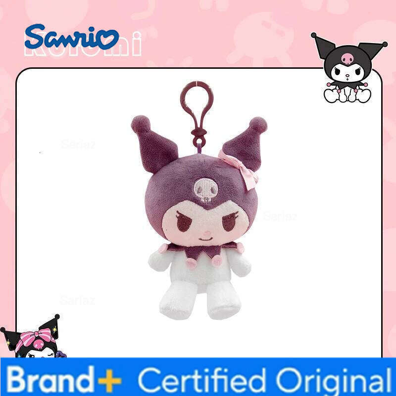 Sanrio Hello Kitty Plush Bag Accessory Pompom Keychain Small Charms Kawaii Plushies Kuromi Pendant Doll Kids Birthday Toys Gifts H260121