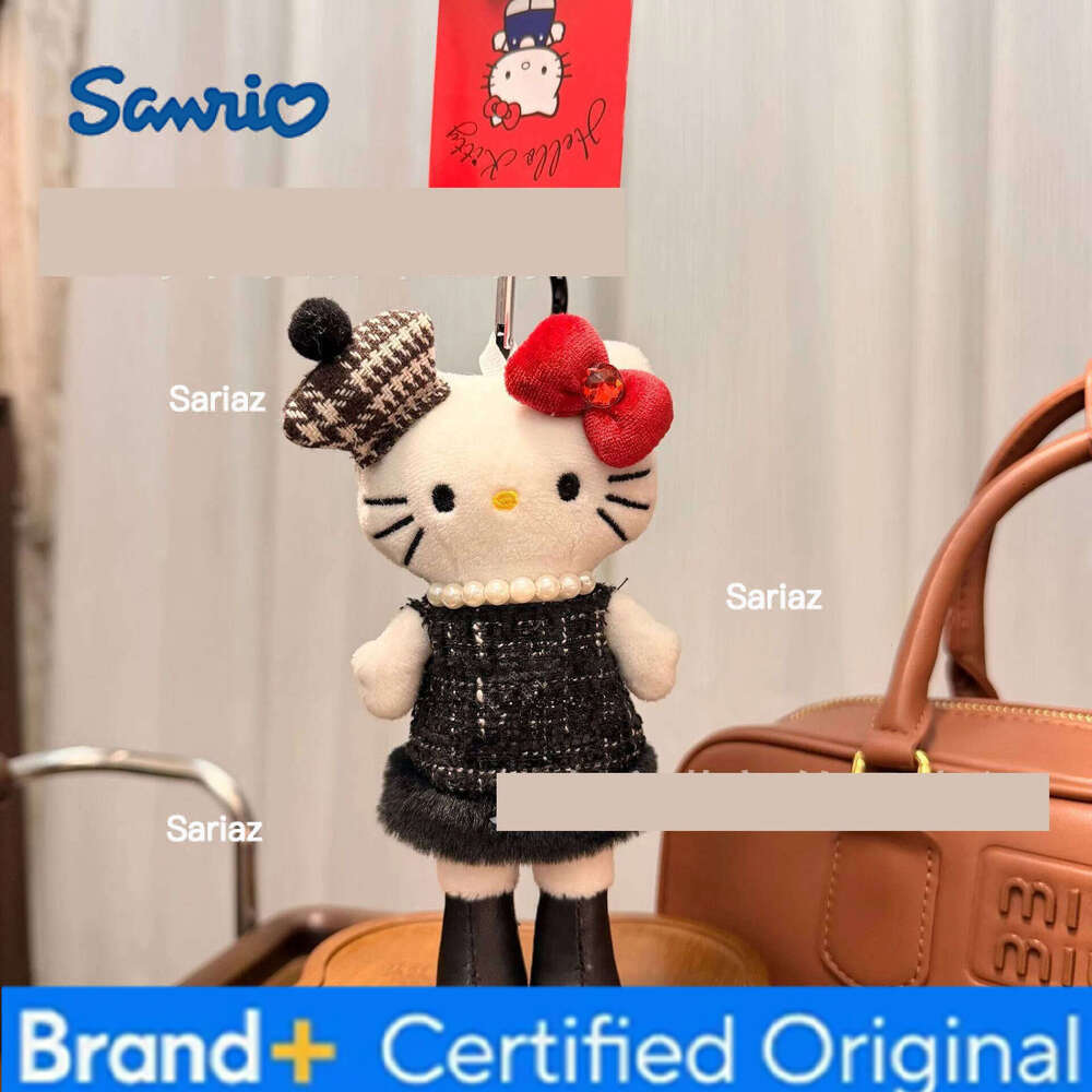 Sanrio NEW Cute Hello kitty Plush Keychains Winter Wrap Kitty cat Small Pendant Anime Plushie Doll Gift H260121