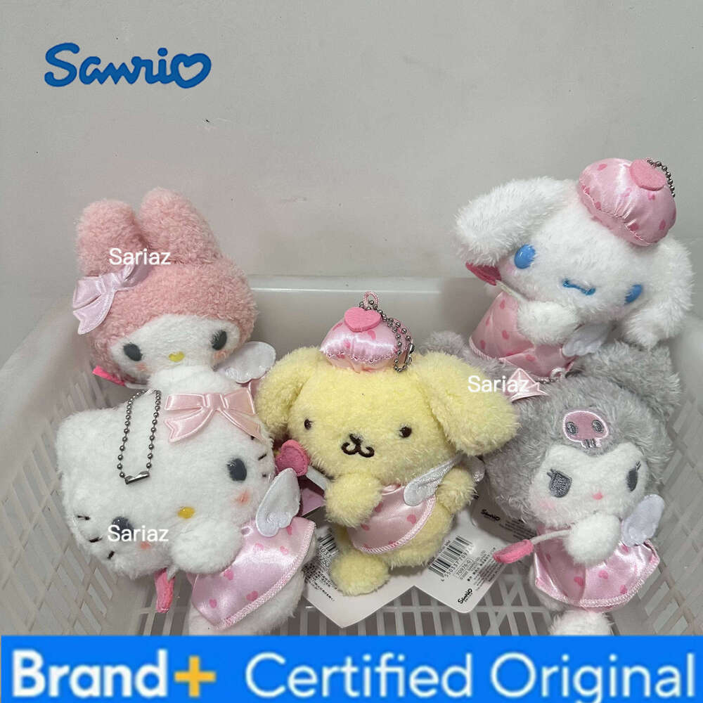 Sanrio Cute Dream Angel Series Toys Cinnamoroll My Melody Kitty Kuromi Plush Pendant Doll Cartoon Keychain Gift H260121