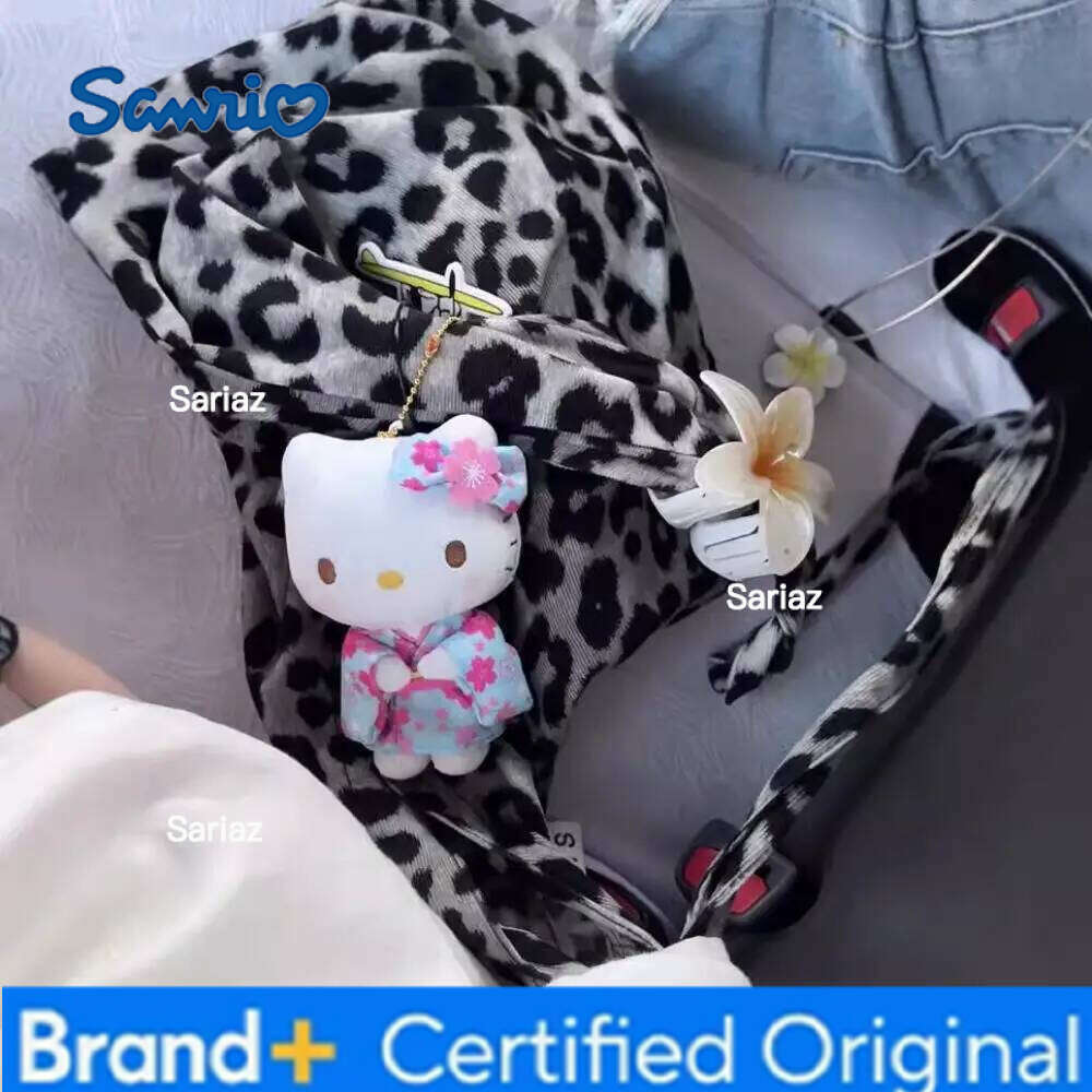 Sanrio Kimono Hello Doll Keychain Cartoon Kitty Cat Stuffed Keychains Bag Accessories Gift Car Key Hanging H260121