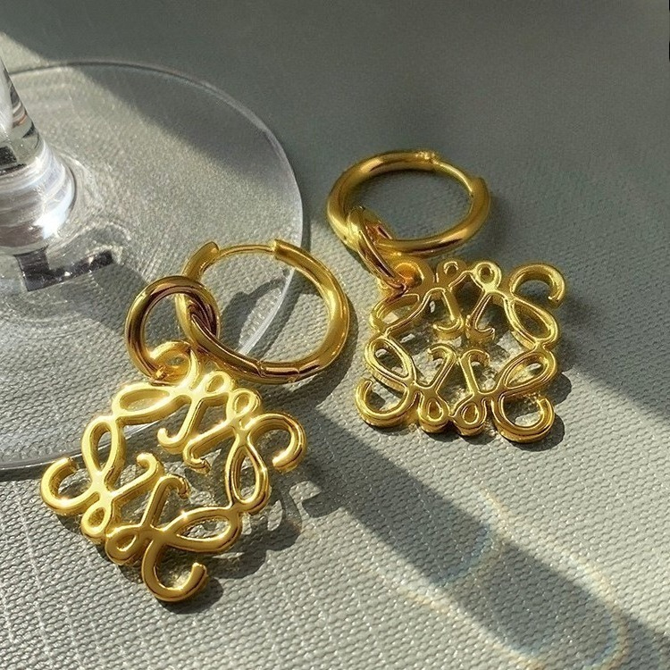 Luxury Earrings Designer jewelry Pendant Earring Hole Hollow Gold Color Stainless Steel Earrings Fashion Women's Jewelry Gift