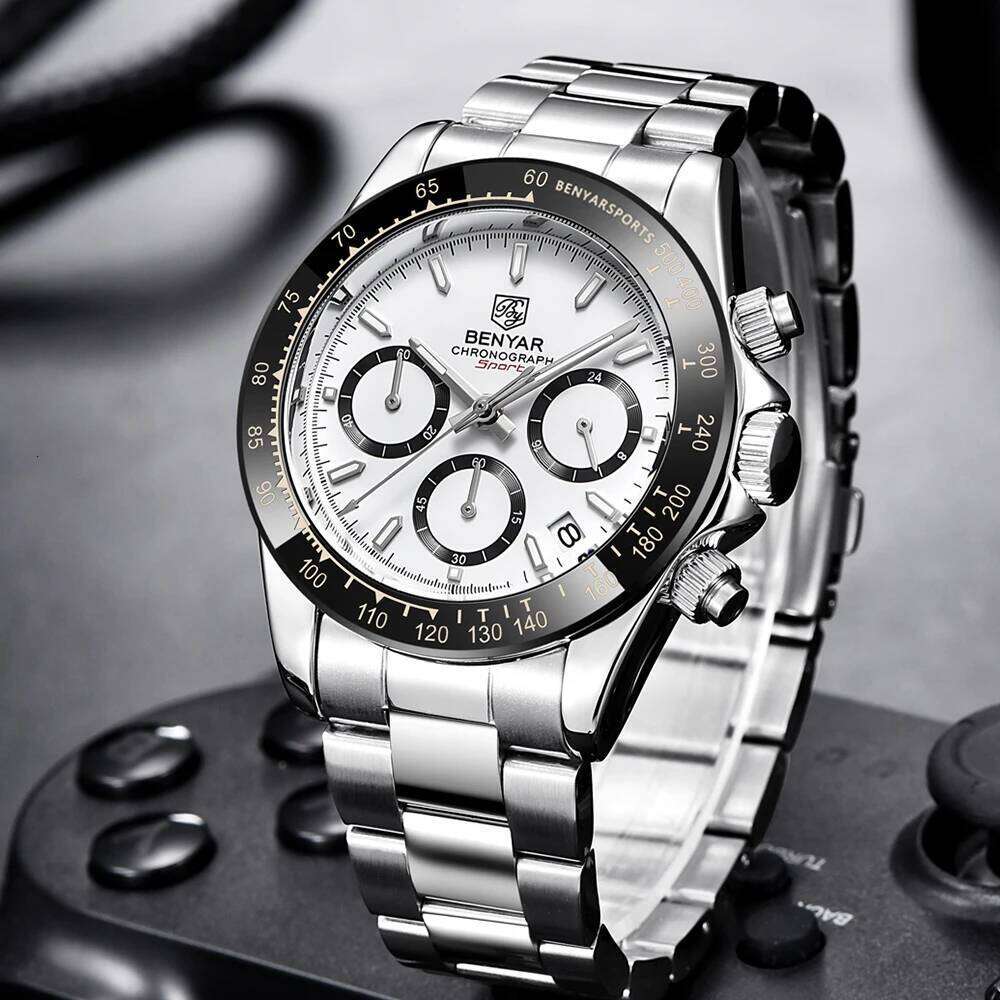 Relojes Hombre 2024 BENYAR New Men Luxury Brand Chronograph Male Sport Watches Waterproof Stainless Steel Quartz Watch 26W01121
