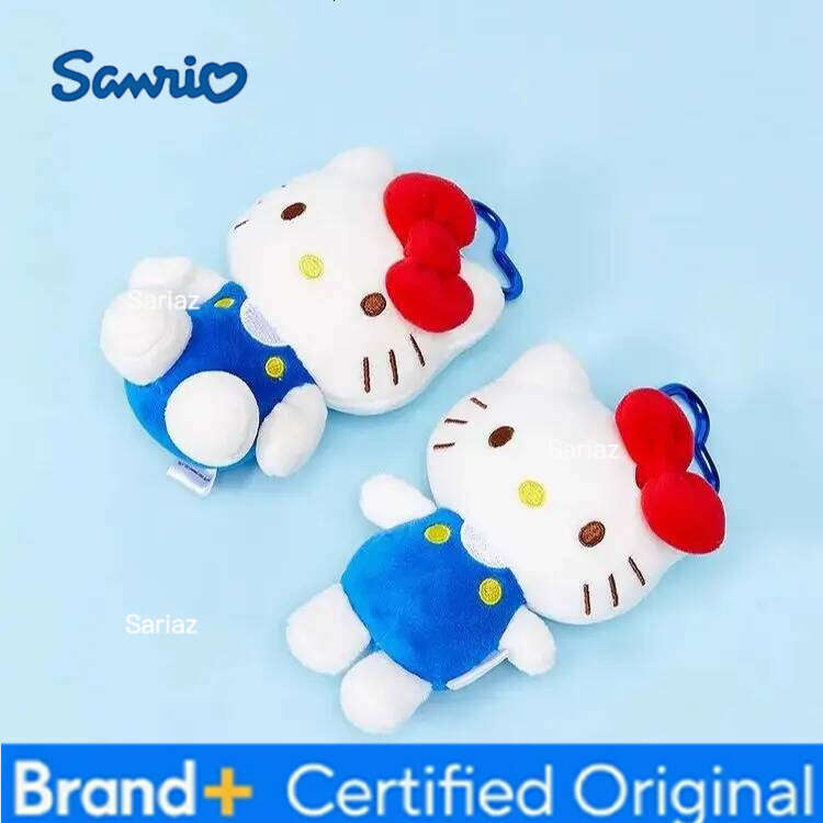 Sanrio Genuine Hello Kitty Cute Blue Keychain Car School bag Pendant Kids Plush Toys Keyring Plushier Birthday Thanksgiving Gift H260121