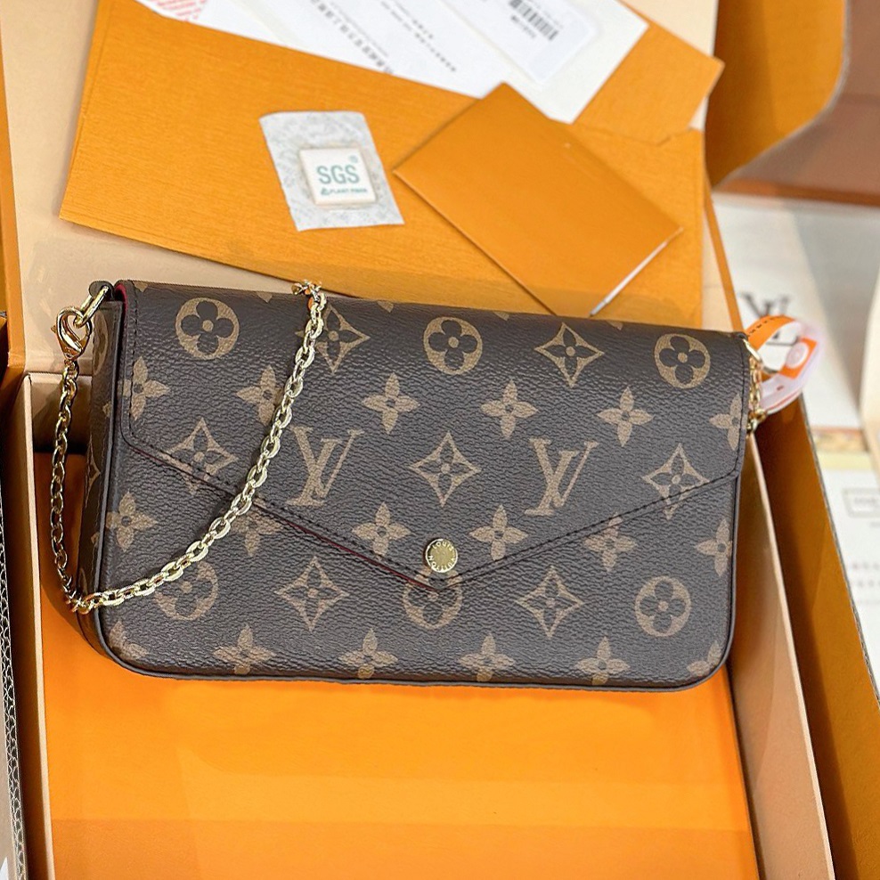 Designer bag shoulder bag luxury bag handbag crossbody bag retro three in one women's handbag high-quality leather chain bag red square bag armpit bag a8