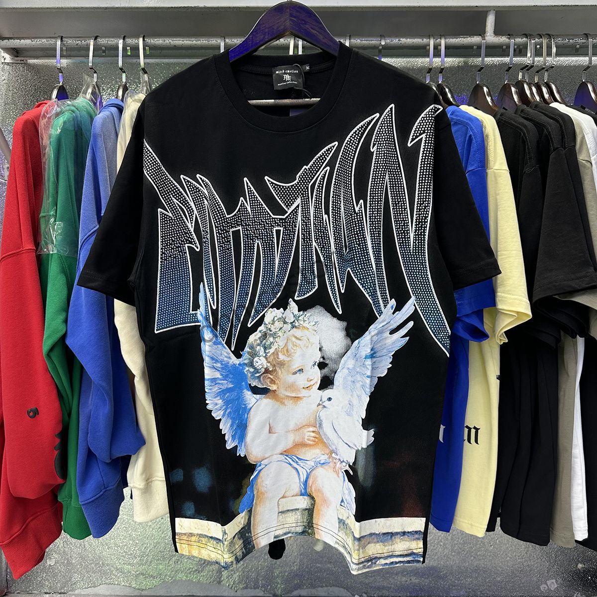 MIXED EMOTION Mens tshirt Y2K Harajuku Vintage Printed Tops shirts Womens Tee Clothes Oversized T-Shirt Designer Streetwear Graphic summer hip-hop shorts sleeve S-XL