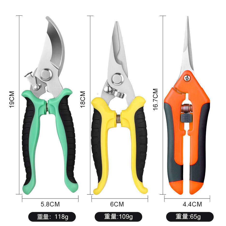 Set of pruning shears for gardening, bonsai, orchard, flower and fruit tree branches, multi-purpose tool for landscape, made of stainless steel L26012