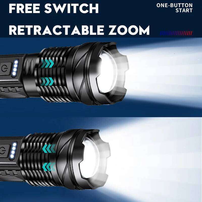 White Laser torch Zoom Tactical Flashlight GT10 USB Rechargeable Portable Flash Torch Camping Fishing Strong Outdoor Light Z260121