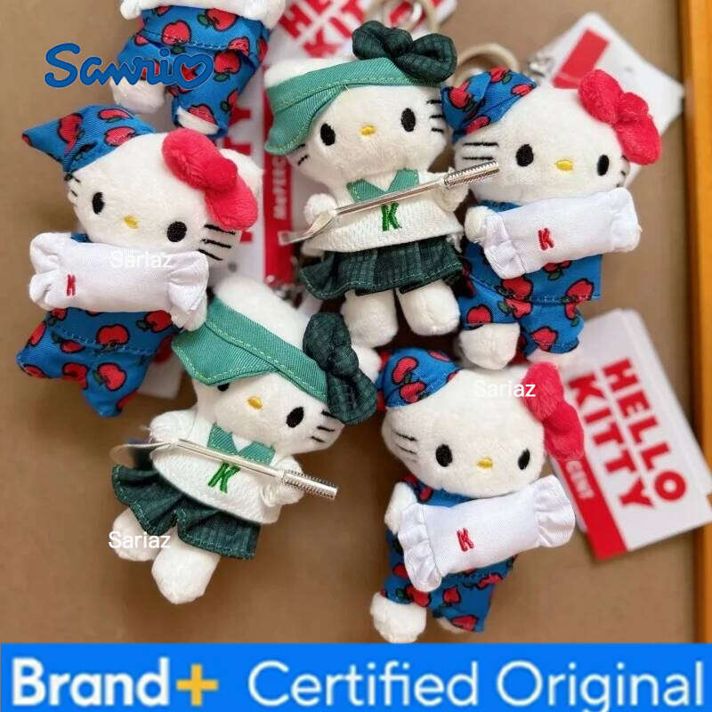 Sanrio 8CM Hello Golf Plush Keychains cute sailor Kitty cat Sweet Sleeping Kitten Stuffed Doll Bag Charm Girl Gift H260121