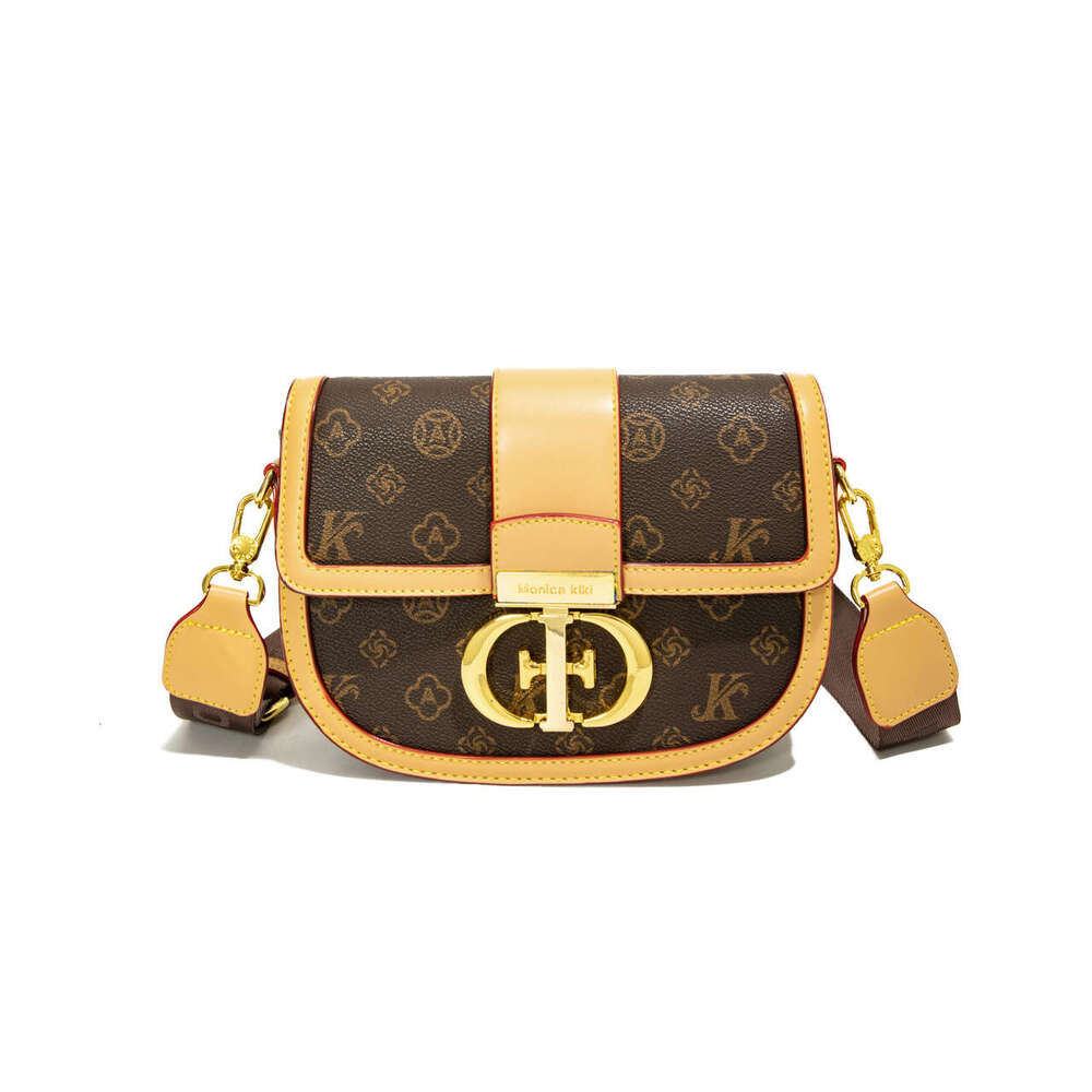 Monica kiki Free shipping Foreign Trade New Versatile Vintage Floral Texture Wide Strap Single Shoulder Crossbody Small Square Bag