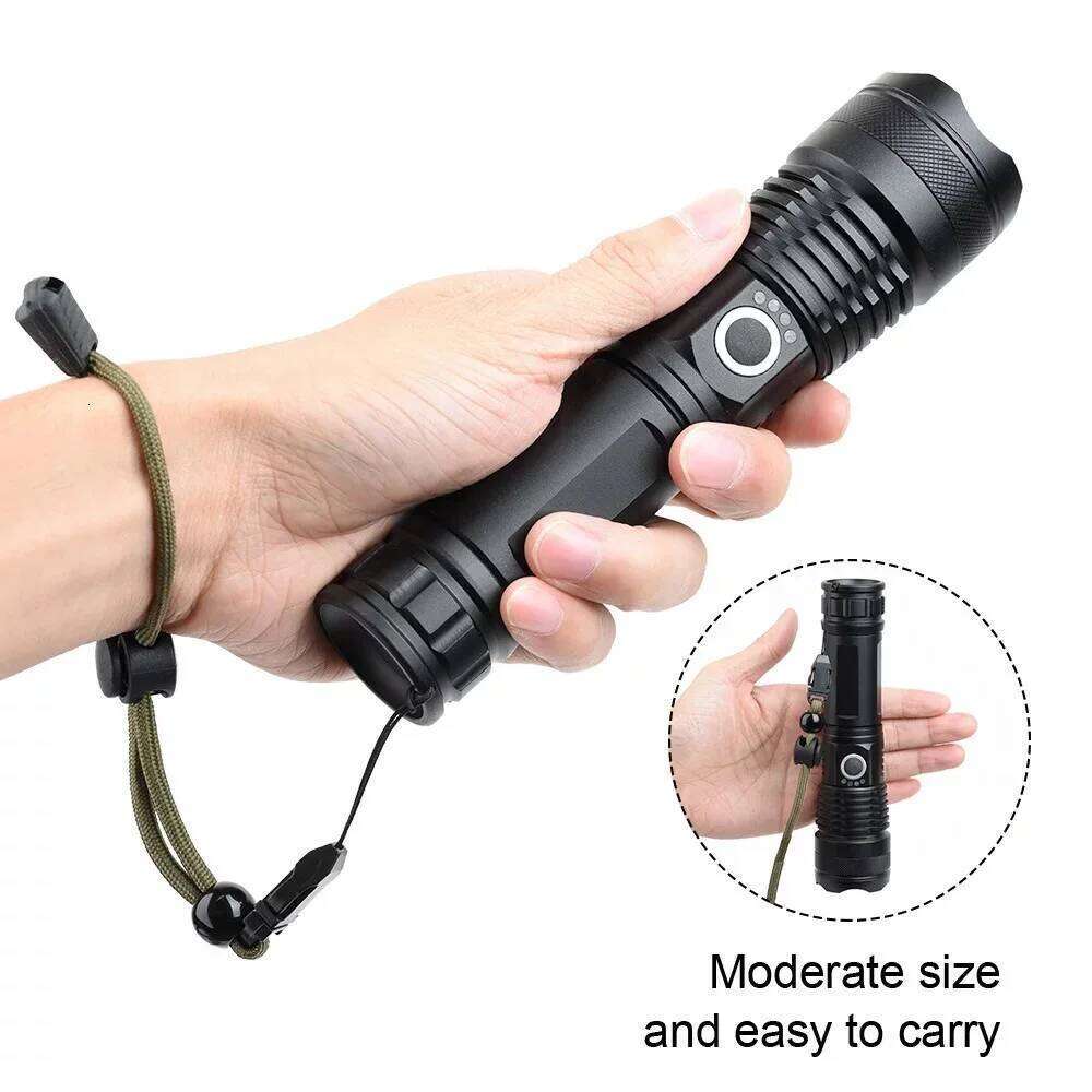 2025 High quality Outdoor-Focused Rechargeable LED Tactical Flashlight Aluminum Alloy Telescopic Zoom for Camping and Fishing Z260121