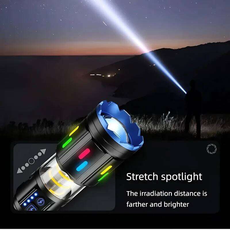 Super Bright White Laser LEDFlashlight Zoomable COB Fluorescent Strip Torch Power Bank Camping Lantern Outdoor Hiking Fishing Z260121
