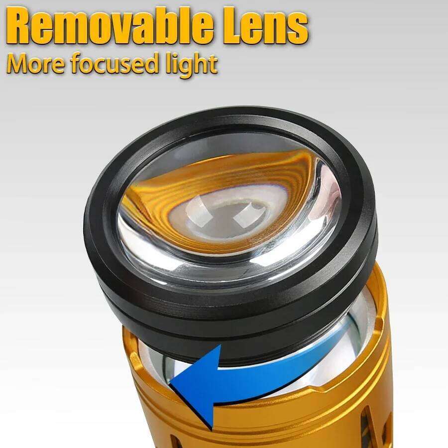 High Power Led Flashlight Super Bright Long Range Zoom Torch Type C Rechargeable Outdoor Tactical Hand Lamp Camping Lantern Z260121